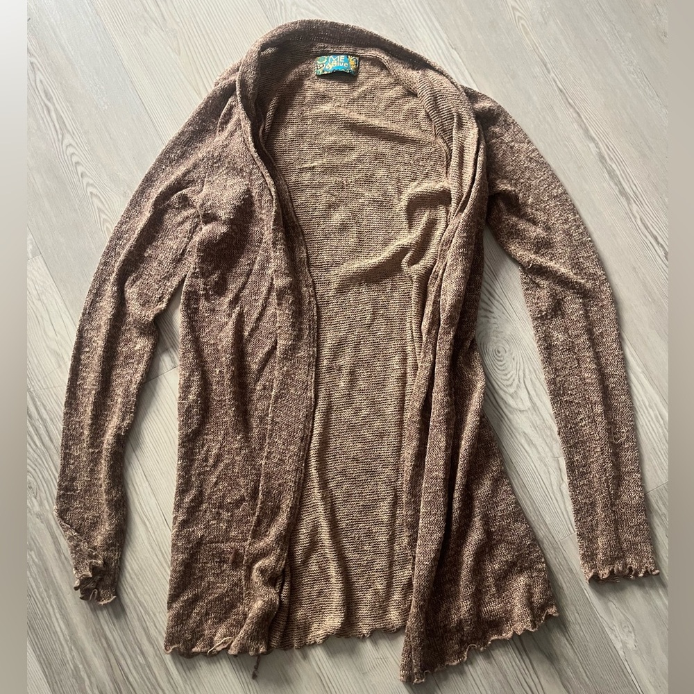 Cozy Brown Open-Front Sweater